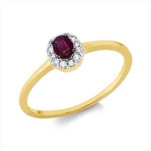 Ring 18 kt GG, Fassung rhodiniert