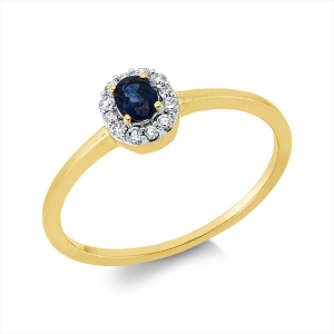 Ring 18 kt GG, Fassung rhodiniert
