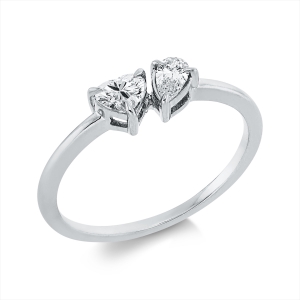 Ring  18kt Weißgold mit 0,37ct Diamanten