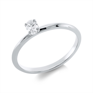 Solitaire Ring 4er-Krappe 18kt Weißgold mit 0,19ct Diamanten