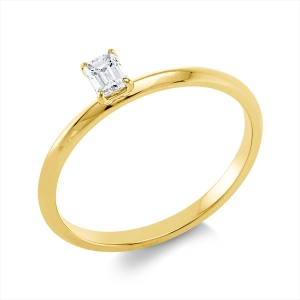 Solitaire Ring 4er-Krappe 18kt Gelbgold mit 0,21ct Diamanten