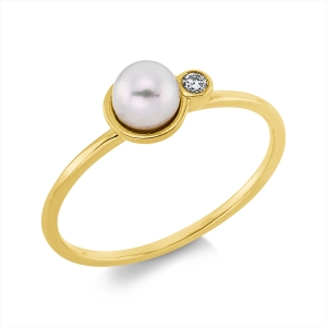 Ring  18kt Gelbgold mit 0,02ct Diamanten