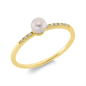 Ring  18kt Gelbgold mit 0,03ct Diamanten