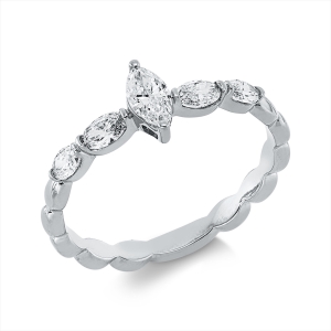 Solitaire Ring  18kt Weißgold mit 0,48ct Diamanten