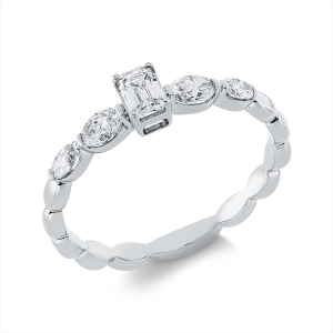 Solitaire Ring  18kt Weißgold mit 0,52ct Diamanten