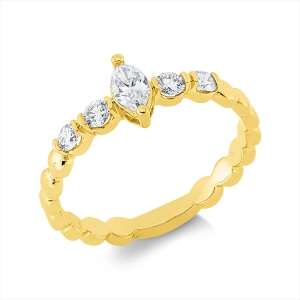 Solitaire Ring  18kt Gelbgold mit 0,42ct Diamanten