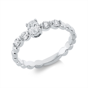 Solitaire Ring  18kt Weißgold mit 0,45ct Diamanten