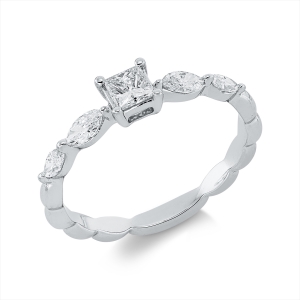 Solitaire Ring  18kt Weißgold mit 0,51ct Diamanten