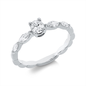 Solitaire Ring  18kt Weißgold mit 0,55ct Diamanten