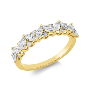 Memoire halb Ring  18kt Gelbgold mit 0,84ct Diamanten
