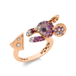 Ring 18 kt RG+GG