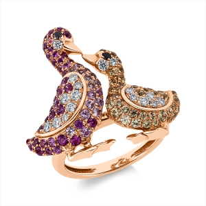 Ring 18 kt RG Vogel
