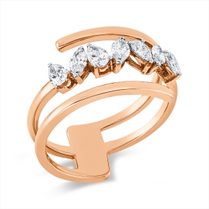 Ring 18 kt WG+RG, Fassung rhodiniert