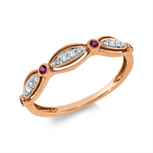 Ring 18 kt RG, Fassung rhodiniert