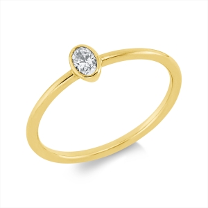 Solitaire Ring  18kt Gelbgold mit 0,14ct Diamanten