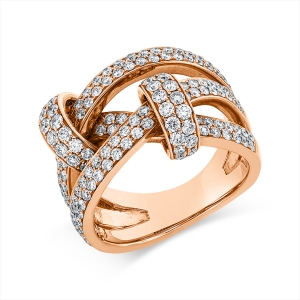 Pavé Ring  18kt Rotgold mit 1,66ct Diamanten