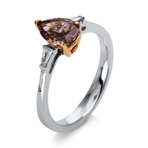 Ring 3er-Krappe 18kt Weißgold / Rotgold mit 1,11ct Diamanten