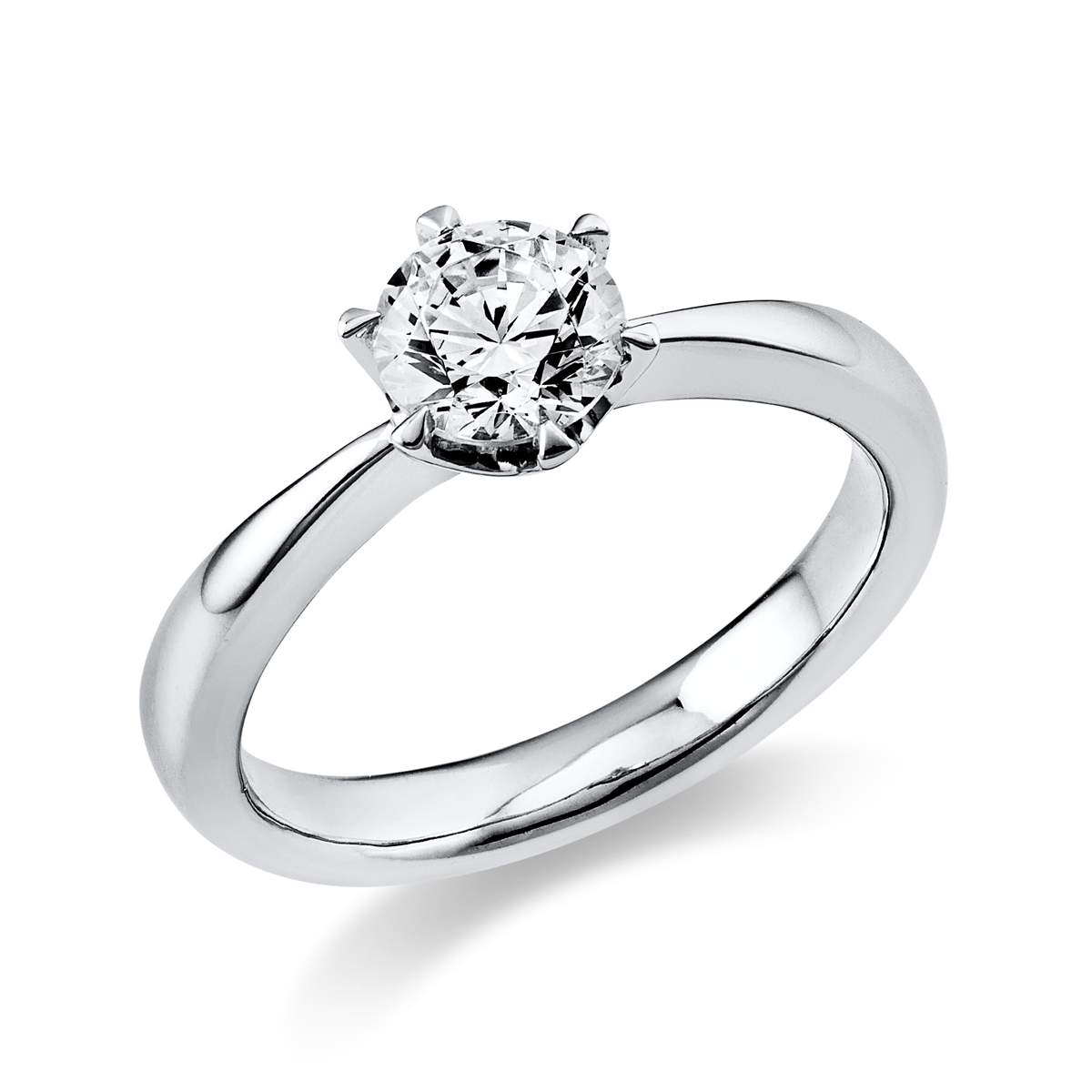 Solitaire Ring 4er-Krappe 14kt Weißgold GIA1509298379 mit 0,70ct Diamanten