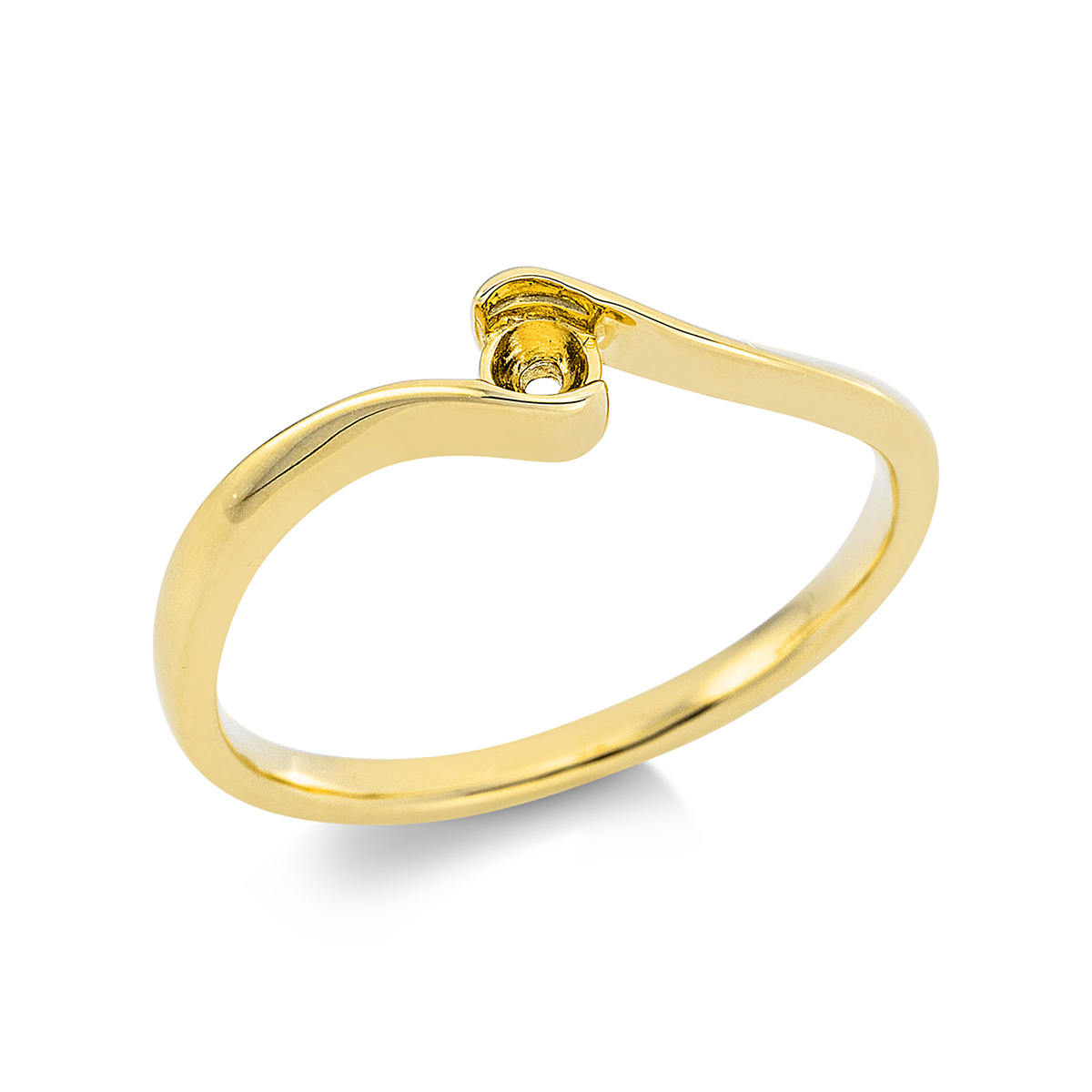 Solitaire Ring 4er-Krappe 14kt Gelbgold mit 0,00ct Diamanten