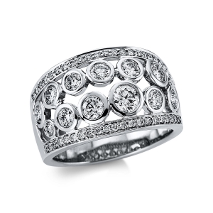 Ring Zarge 18kt Weißgold mit 1,49ct Diamanten