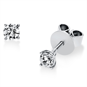 Solitaire Ohrstecker 4er-Krappe 950PL Platin mit 0,30ct Diamanten
