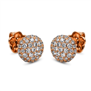 Pavé Ohrstecker  18kt Rotgold mit 0,95ct Diamanten