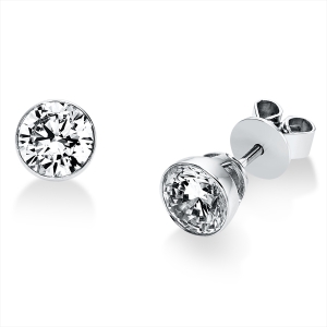 Solitaire Ohrstecker Zarge 18kt Weißgold mit 1,55ct Diamanten