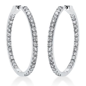 Creolen  18kt Weißgold mit 2,98ct Diamanten