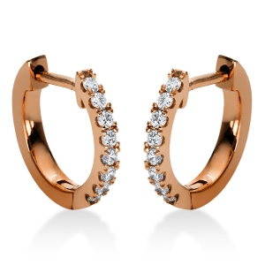 Creolen  18kt Rotgold mit 0,16ct Diamanten
