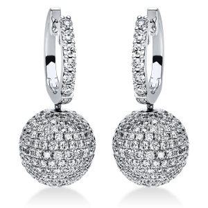 Pavé Ohrschmuck  18kt Weißgold mit 3,67ct Diamanten