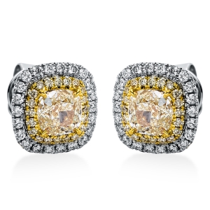Ohrstecker 4er-Krappe 18kt Weißgold / Gelbgold mit 2,77ct Diamanten