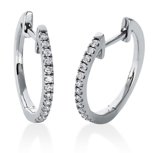 Creolen  18kt Weißgold mit 0,18ct Diamanten