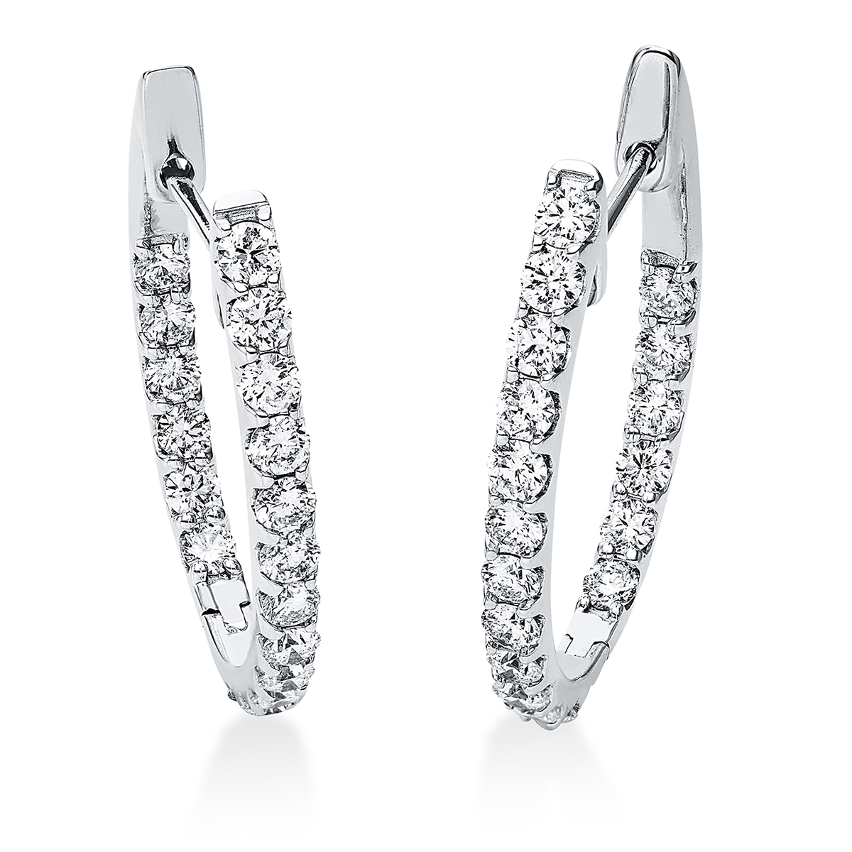 Creolen  18kt Weißgold mit 1,63ct Diamanten