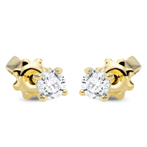 Solitaire Ohrstecker 4er-Krappe 18kt Gelbgold mit 0,29ct Diamanten