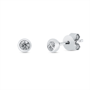 Solitaire Ohrstecker Zarge 18kt Gelbgold mit 0,16ct Diamanten