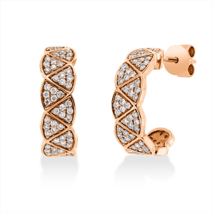 Pavé Ohrstecker  18kt Rotgold mit 0,53ct Diamanten