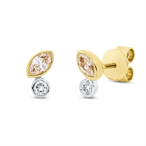 Ohrstecker Zarge 18 kt GG+WG
