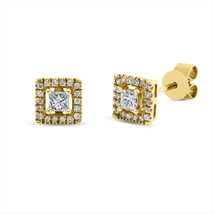 Solitaire Ohrstecker  18kt Gelbgold mit 0,30ct Diamanten