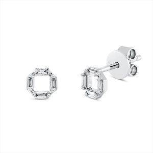 Ohrstecker 18 kt GG, Fassung rhodiniert