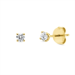 Solitaire Ohrstecker 4er-Krappe 18kt Gelbgold mit 0,25ct Diamanten