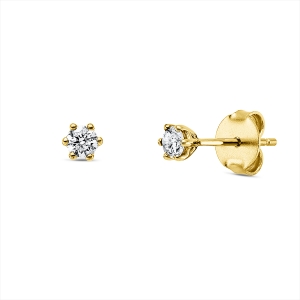 Solitaire Ohrstecker 6er-Krappe 18kt Gelbgold mit 0,25ct Diamanten