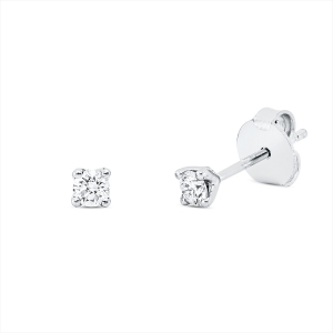 Solitaire Ohrstecker 4er-Krappe 18kt Weißgold mit 0,19ct Diamanten