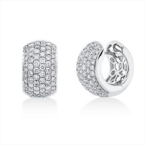 Pavé Creolen  18kt Weißgold mit 2,18ct Diamanten
