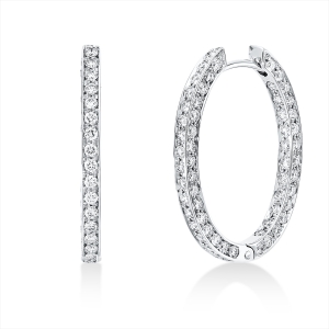 Pavé Creolen  18kt Weißgold mit 1,50ct Diamanten