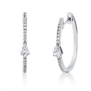 Creolen  18kt Weißgold mit 0,30ct Diamanten