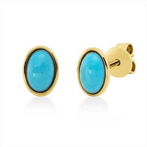 Ohrstecker Zarge 18 kt GG Oval