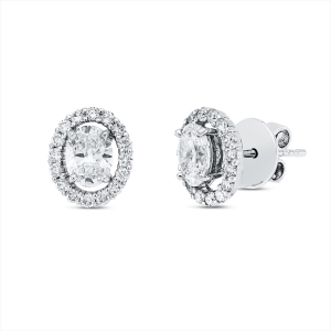Solitaire Ohrstecker  18kt Weißgold mit 1,13ct Diamanten