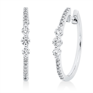Creolen  18kt Weißgold mit 0,32ct Diamanten