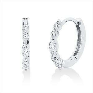 Creolen  18kt Weißgold mit 0,27ct Diamanten