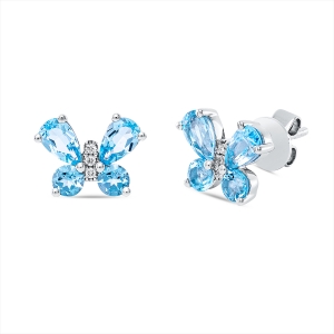 Ohrstecker 14 kt WG Schmetterling
